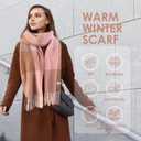 Women's Winter Plaid Scarf Warm Thick Long Shawl Soft Knit Perfect Cold Weather Gift (Purple,grey,pink)
