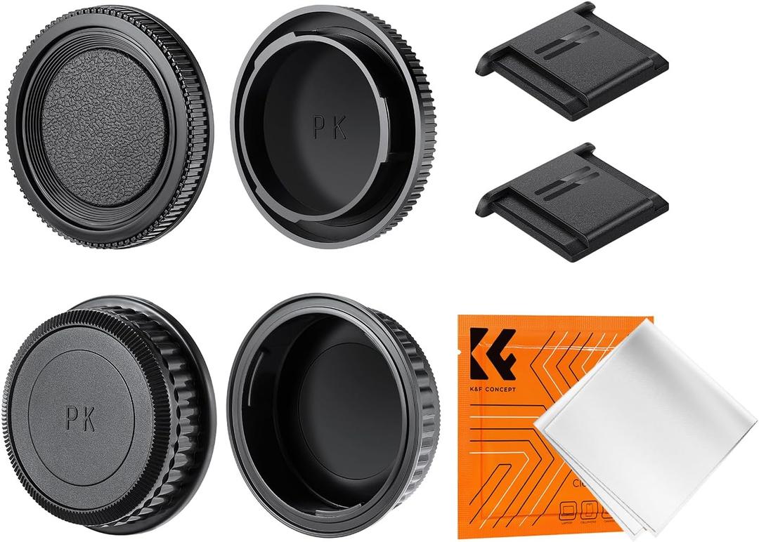 K&F Concept Rear Lens Cap & Body Cap Cover & Hot Shoe Cover Kit for Pentax K Mount Camera Lens K3 K3 II K70 KS1 KS2 K500 K50