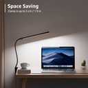 Lepro Clip on Desk Lamp LED Reading light Dimmable USB Small Clamp Lamp with 3 Color Modes 10 Brightness, Adjustable Flexible Gooseneck Table Light for Bed Headboard, Nail, Home Office,Computer(Black)