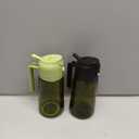 Vakoo 2 in 1 Oil Sprayer and Oil Dispenser for Kitchen - 16oz/470ml Light-Blocking Dark Glass Olive Oil Spray Bottle for Cooking, Air Fryer, Salad & BBQ (Black&Green)