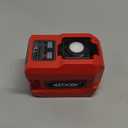 220W Azocek Power Inverter Compatible with Milwaukee 18V Battery, DC 18V to AC 110V Portable Power Station with 1 AC Outlet, 2 USB Ports & 1 Type-C Fast Charging, 400LM LED Work Light (Red)