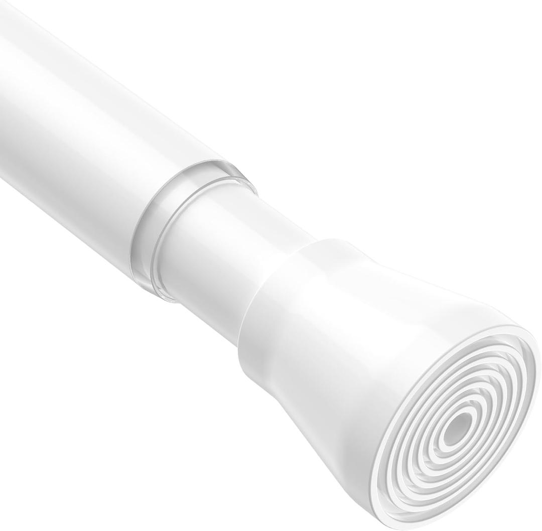 1Pack tension rods 29 to 64 inches White tension rod curtain rods no drilling Anti-Slip tension curtain rods adjustable curtain rod spring rod for Windows Doorway Closet Door