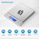 Toprime Digital Gram Scale 500g 0.01g Food Scale High Precision Kitchen Scale Multifunctional Stainless Steel Pocket Scale with Back-Lit LCD Display Tare PCS Features Silver