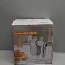 Cordless Electric Hand Mixer: 12 Speeds Powerful Handheld Mixer with 6 Stainless Steel Attachments (2 Beaters, 2 Dough Hooks, 2 Whisks), Snap-On Storage Case & Eject Button (White)