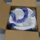 Soccer Ball Size 5 with Pump, Waterproof PU Leather - Professional Training & Official Match Ball, Includes Inflation Needle & Net Storage Bag for Outdoor & Indoor Games (Blue and white)