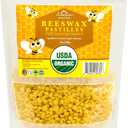US Organic Beeswax 100% Pure Yellow Pastilles, USDA Certified, 8 Ounce Medium Pack