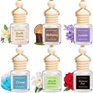 6 Pack Car Air Freshener - Mothers Day Gift for Her, Hanging Air Freshener Essential Oil Diffuser, Romantic Car Scents Cute Auto Decor Birthday Gifts for Women/Men