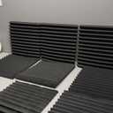 8 Pack Acoustic Panels 1 X 12 X 12 Inches Acoustic Foam - Studio Foam Wedges - High Density Panels Soundproof Wedges - Charcoal