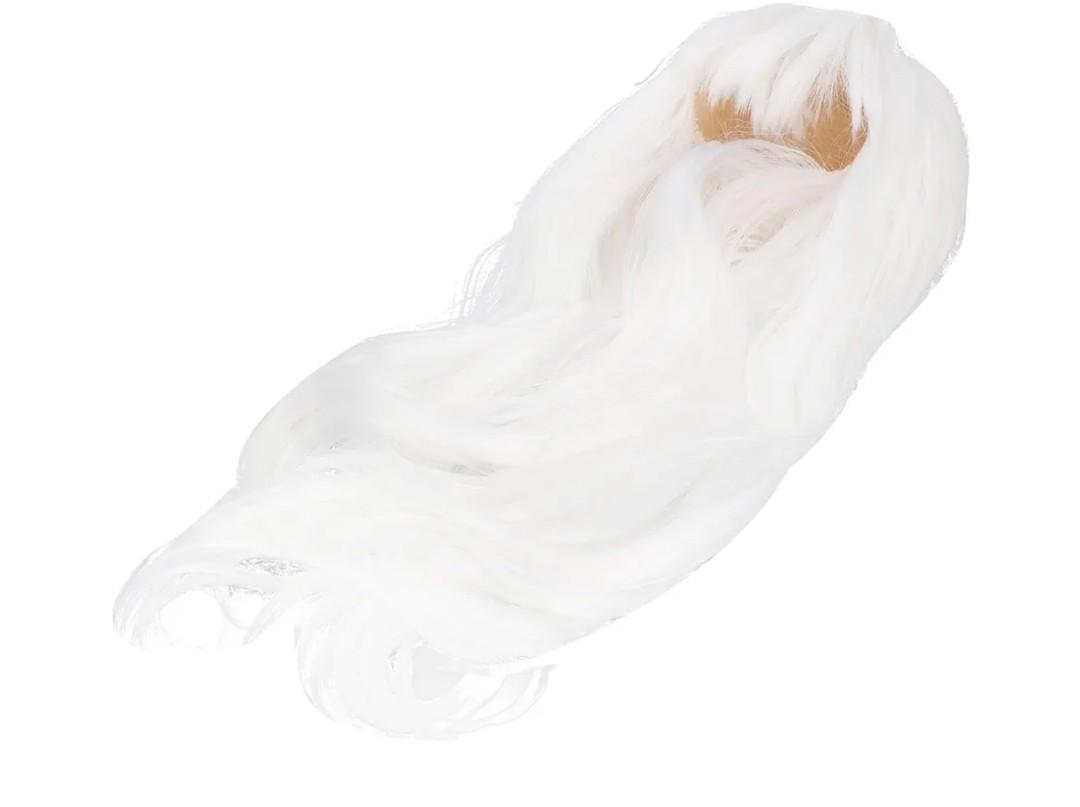 Asixxsix Doll Wig, Soft High Temperature Silk Long Wavy Wig with Comfortable Feel for Cotton Dolls 35-39cm Head Circumference (White)