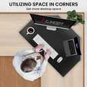 Aconcept 32 inch Black Corner Height Adjustable Standing Desk Converter, One-Click Sit to Stand up Desk Riser, Pre-Assembled for Dual Monitor and Laptop Workstation