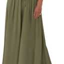 BTFBM Wide Leg Palazzo Pants for Women 2026 Summer Spring Casual High Waisted Flowy Trousers Boho Beach Vacation Outfits (S)