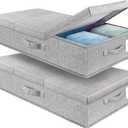 2Pack Large Underbed Storage Containers Bin with Lids, Gray