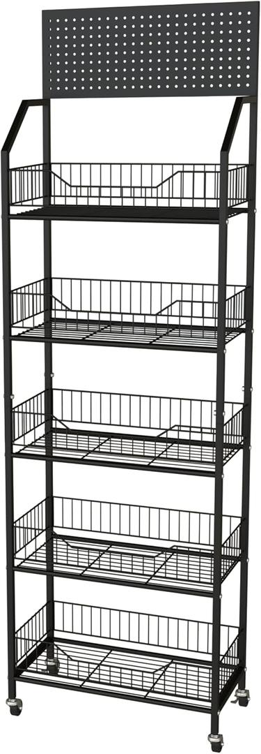 5 Tier Retail Storage Rack, Snack Rack Display Stand, 5 Tier（19.7inch）