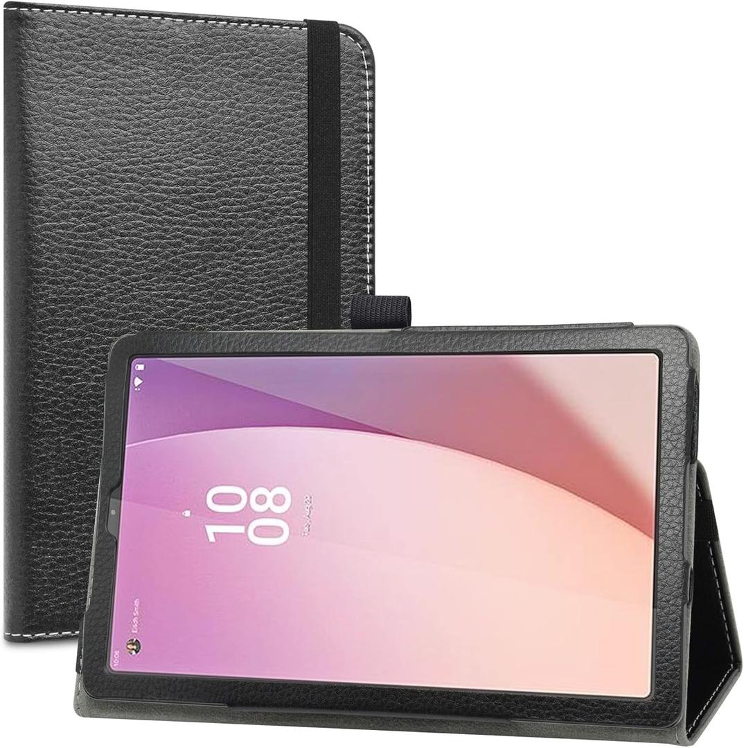 LiuShan Compatible with Lenovo Tab M9 case,Barnes and Noble Nook 9 case,PU Leather Slim Folding Stand Cover for 9" Lenovo Tab M9 (TB310FU) / Barnes and Noble Nook 9 2023 Android Tablet,Black