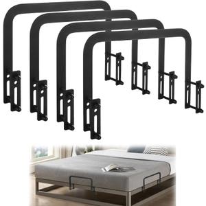 4PCS Metal Mattress Slide Stopper, Mattress Retainer Bar for Adjustable Beds, Non Slip Mattresses Gripper for Bedroom Bed Frame (11.1x2x7.9 Inch)