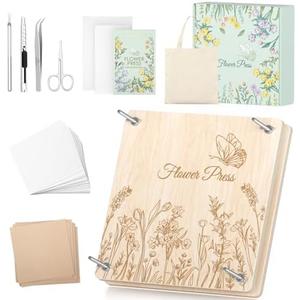 Wakhow Flower Press Kit – 11" x 11" Large Wooden Flower Presser for Adults & Teens | DIY Bouquet Preservation & Dried Flower Art | Ideal Gift for Nature & Craft Lovers