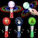 Shappy 3 Pcs Christmas Light Up Spinner Toy, 8.7 Inch LED Santa Claus Light Up Wand, Rotating and Colorful Fun Gift for Parties, Sensory Rooms, Classroom Prizes (Cute Style)