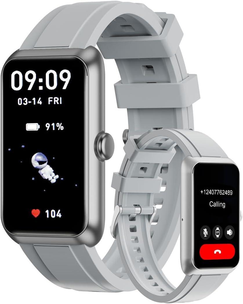 Fitness Tracker Watch for Women Men, Smart Watch with 24/7 Heart Rate Monitor Sleep Tracker Calls and Messages, IP68 Waterproof 1.47" IPS Screen Activity Trackers with Step Tracker, Pedometer (Silver)