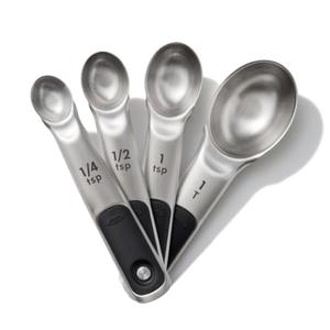  OXO Good Grips 4 Piece Stainless Steel Measuring Spoons with Magnetic Snaps: Home & Kitchen