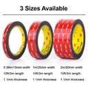 3M Double Sided Tape Heavy Duty Mounting Tape Strong Adhesive Tape Waterproof Foam Tape Picture Hanging Strips for LED Strip Light Indoor and Outdoor (2in X 10ft)
