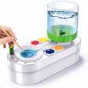 2 x 2026 Upgraded Paint Brush Cleaner Tool, Painting Station with Brush Washer for Kids, Acrylic Watercolor Paint Water Dispenser, Art Supplies Paintbrush Rinser for Artists (Green)