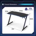 BestOffice 39" Gaming Desk Computer Gaming Desk Z Shaped Gaming Workstation Ergonomic Gaming Table with Headphone Hook for Game Players,Black&Blue
