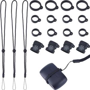 CRASPIRE 23Pcs 13-20mm Anti-Lost Lanyard Rings Set with 20Pcs Anti-Lost Silicone Rings Soft Pen Protective Holder Necklace Strap Pendant 3Pcs Adjustable Hanging Lanyards Replacement Multipurpose