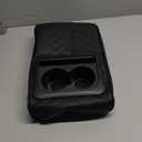 Car Center Console Cover, Leather Car Armrest Cover with Cup Holder, Phone Slot, Waterproof Arm Rest Protector Cushion Automotive Accessories (Black) (1 PC)