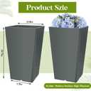 Yungyan Set of 4 Tall Outdoor Planters 20 Inches Tall Front Porch Planters Heavy Duty Flower Pot No Baskets Self Watering for Outdoor & Indoor (Grey)
