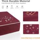 Porch Shield Outdoor Cushion Slipcovers Patio Chair Seat Cushion Covers Set 4 Waterproof Fade Resistant 19 x 19 x 4 inch, Burgundy