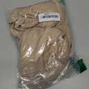 GCZREN Women Sexy Deep V Neck Button Front Knit Mini Dress Elegant Long Sleeve Ribbed Flowy Hem A-Line Short Dresses(L,Apricot)