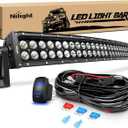 Nilight - ZH410 32Inch 180W Curved LED Light Bar Work Light Spot Flood Combo Offroad Driving Lights with 16AWG Wiring Harness Kit