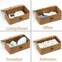 Set of 2 Wicker Basket with Lid, Seagrass Woven Basket for Storage, Decorative Storage Baskets Bins for Organizing Home