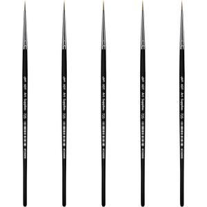 XDT#725 Micro Detail Artist Pin Point Painting Brush Set of 5 Piece #00000 Brushes Set, Acrylic Watercolor Oil, Fine Detailing Painting, Art, Scale Models, Easy Grip Handles.