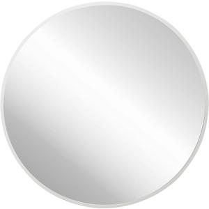 FrameWorks 20" Deluxe Contemporary White Circular Aluminum Mirror