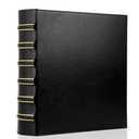 LETVPVOW Vintage Hardback 3 Ring Binder 2 Inch, Professional Leather Binders 2 Inch D Ring, Holds 400 Sheets Capacity - Black
