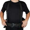 KUNN Tactical Suspenders Police Duty Belt Harness for Men,1.5 Inch Adjustable Tool Belt Suspender with 4 Loop Attachments,Black