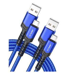 Micro USB Cable Android Charger, JSAUX (2-Pack 6.6FT+10FT) Micro USB Android Charger Cable Nylon Braided Cord Compatible with Galaxy S7 S6 J7 Edge Note 5, Kindle. MP3 and More-Blue