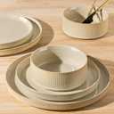 TheTerra Ceramic Dinnerware Sets for 4, 12 Pieces Porcelain Lightweight Speckled Plates and Bowls Sets, Scratch Resistant Dish Set, Oven & Microwave & Dishwasher Safe