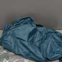 ALYVIA SPRING Teal Fabric Shower Curtain Liner Waterproof - Soft & Light-Weight Cloth Shower Liner with 3 Magnets, Hotel Quality & Machine Washable - Standard Size 72x72, Sea Teal