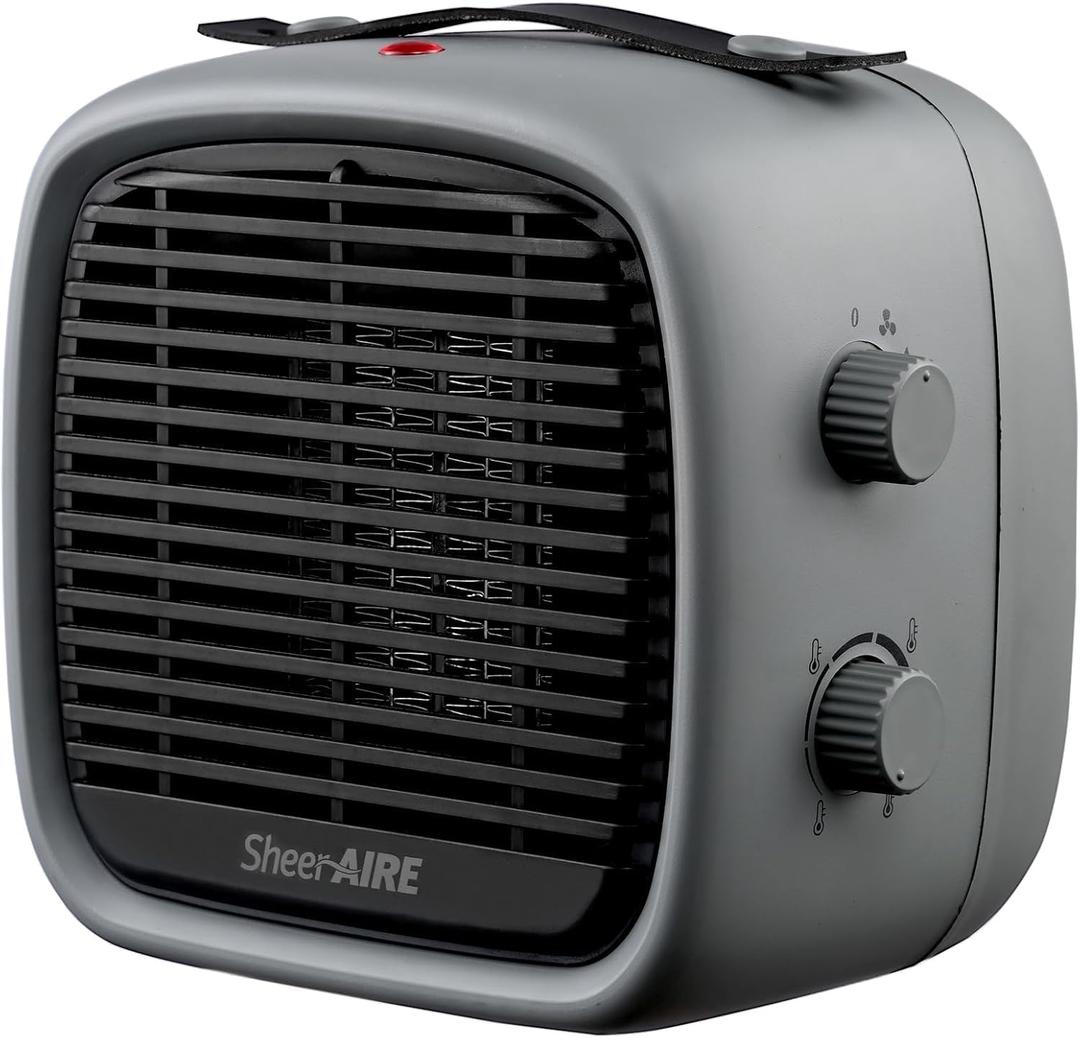 700W/1200W Basics Ceramic Heater Space Heaters for Indoor Use Overheat/Tilt Protection Low Noise Heating Portable Heater Electric Portable Fan (Upscale-Grey)