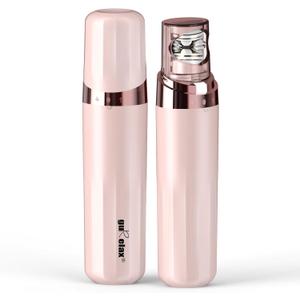 Gurelax Hair Removal Epilator for Women, Facial Epilator Hair Remover, Plucker for Face, Chin, LED Light Epilation System, 18 Carat Gold Plated Head, All Ages and Skin Types,with Brush, Pouch, Pink