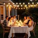 Outdoor String Lights, 25+1 LED Plastic G40 Bulbs, Shatterproof & Connectable Patio Lights, Waterproof Hanging String Lights for Backyard, Bistro, Porch, Deck, Balcony,2700K Warm White