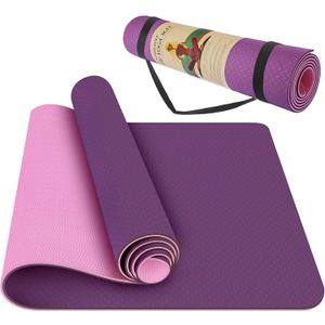 StillCool TPE Yoga Mat Non Slip Fitness Exercise Mat High Density Padding to Avoid Sore Knees, Perfect for Yoga, Pilates and Fitness, Anti - Tear, Sweat - Proof, 1/4 Inch Thick