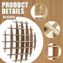 Oversized Hanging Coffee Mug Display Rack,Sphere Solid Wooden Tea Cup Holder,Mug Shelf for Wall,Multi Slot Wall Decor Display Cabinet,for Living Room Kitchen Office(47.247.2'')