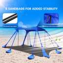 besuhot Beach Tent Sun Shelter 10x10FT Beach Shade Canopy with 8 Sandbags, UPF 50+ Protection Beach Shade Canopy, Outdoor Tent for Beach Camping Trips, Fishing, Backyard