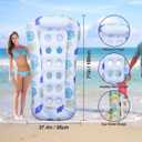 Pool Floats Adult with Color Light and Cup Holder, 71 * 38in Large Inflatable Adult Floats for Pool, Glow in The Dark Pool Floats Raft Chairs, Beach Floaties Mat Pool Lounge Float