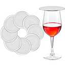 8 Pieces Stainless Steel Drink Covers Wine Glass Cover Mesh Ventilated Discs Keeps Debris out Cup Lids Wine Glass Topper for Beverage Cap Outdoors Ventilation Reducing Splashing