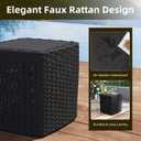 14 Gallon Outdoor Storage Box, Faux Rattan Deck Box with Removable Lid & Lockable Feature, All-Weather Waterproof Storage Bench for Poolside, Garden Tools Delivery Packages, Black