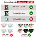 Silicone Bowl Liner for KitchenAid Mixer 4.5/5QT, Collapsible Mixing Bowl Insert with Airtight Lid, Food Grade Silicone KitchenAid Stand Mixer Bowl Liner, Heat Resistant, Dishwasher Safe, 1 (White)